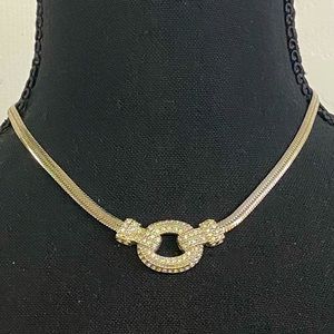 16” SILVER AND RHINESTONE NECKLACE. GREAT CONDITION. CLASSIC STYLE